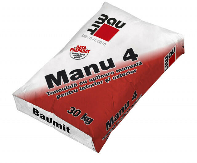 Baumit Manu 4 - Tencuiala Manuala Var-Ciment pentru Interior si Exterior  (Ambalare: Sac 30 kg) (Mortar de tencuiala) - Preturi