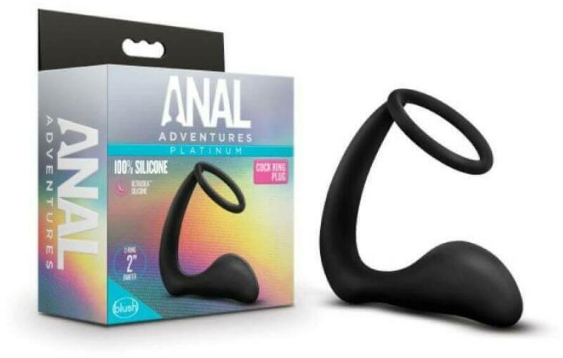 Anal Adventures - Platinum - anál dildó péniszgyűrűvel