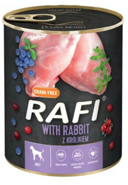 Rafi Adult konzerv - nyúl vörös- és kék áfonyával 800 g
