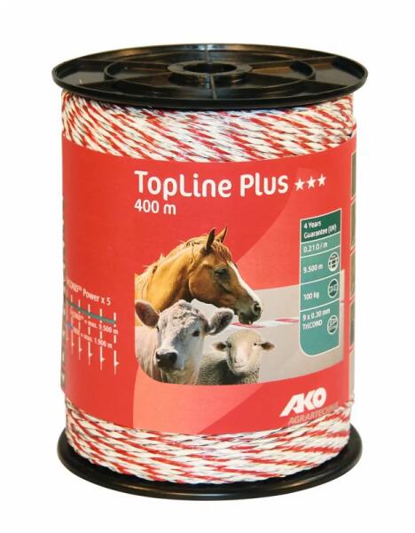 Topline Plus villanypásztor vezeték 400 m 9x0, 3 TriCond fehér/piros
