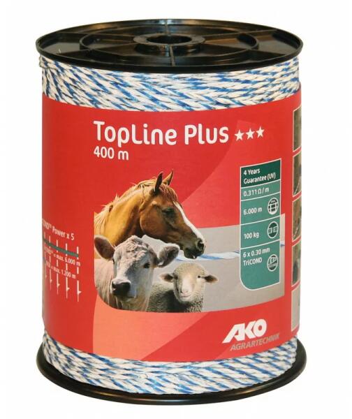 TopLine Plus villanypásztor vezeték, 400 m 6x0, 3 TriCond fehér/kék
