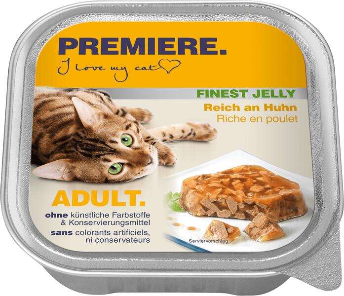 Vásárlás: PREMIERE Finest Jelly macska tálka adult csirke 16x100g  Macskaeledel árak összehasonlítása, Finest Jelly macska tálka adult csirke  16 x 100 g boltok