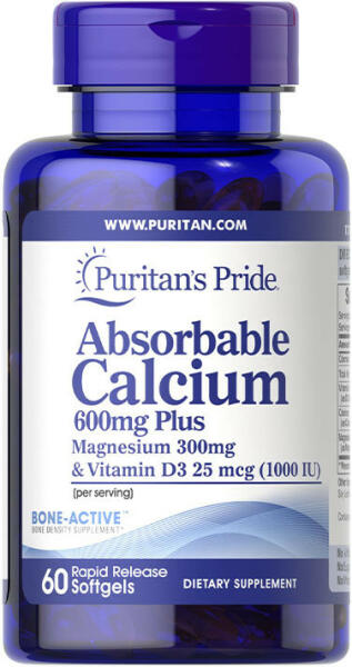 Vásárlás: Puritan's Pride Kalcium 600 mg Magnézium 300 mg és D-vitamin 1000  NE (60 Lágykapszula) Táplálékkiegészítő árak összehasonlítása, Kalcium 600  mg Magnézium 300 mg és D vitamin 1000 NE 60 Lágykapszula boltok