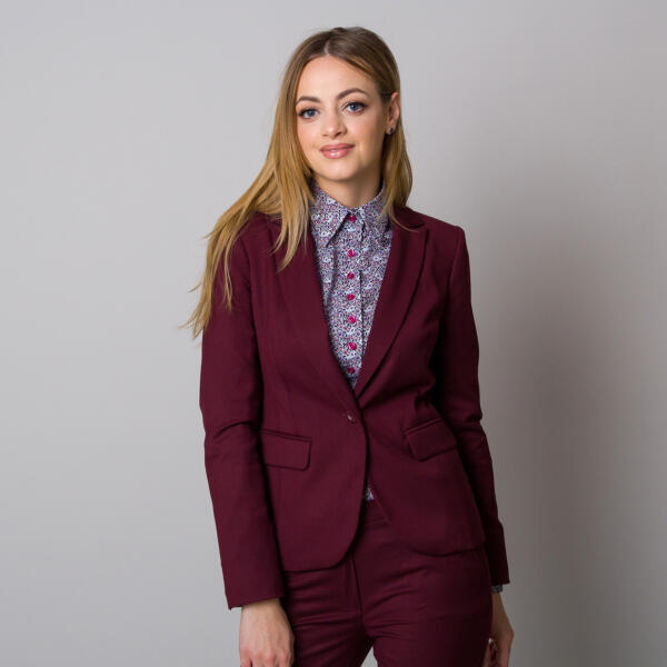Vásárlás: Willsoor Elegáns női kabát bordó színben 13109 Női kosztüm,  blézer árak összehasonlítása, Elegánsnőikabátbordószínben13109 boltok