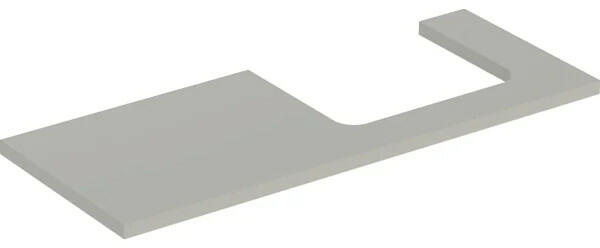 One mosdópult jobb oldali kivágással 120x47 cm, pultra ültethető mosdóhoz, matt greige 505.325. 00.7 (505.325.00.7) - szaniteronline