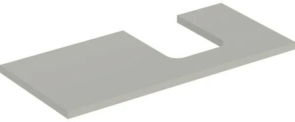 One mosdópult jobb oldali kivágással 105x47 cm, pultra ültethető tálformájú mosdóhoz, matt greige 505.314. 00.7 (505.314.00.7) - szaniteronline