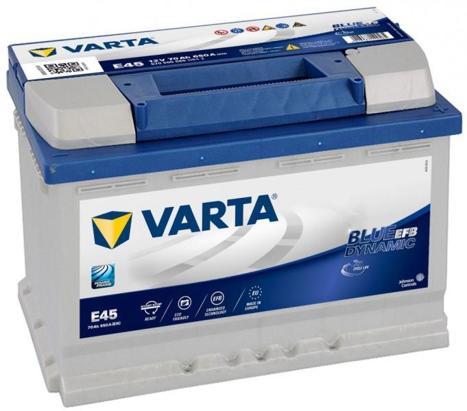 VARTA E45 Blue Dynamic EFB 70Ah 650A right+ (570 500 065) (Acumulator auto)  - Preturi