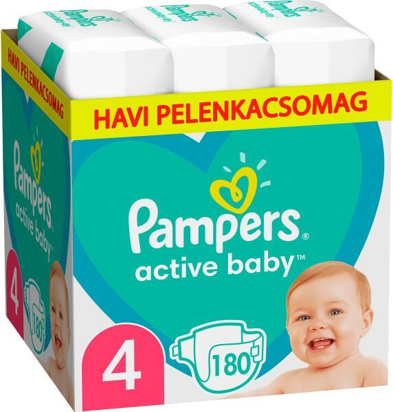 Vásárlás: Pampers Active Baby 4 Maxi 9-14 kg 180 db Pelenka árak  összehasonlítása, Active Baby 4 Maxi 9 14 kg 180 db boltok