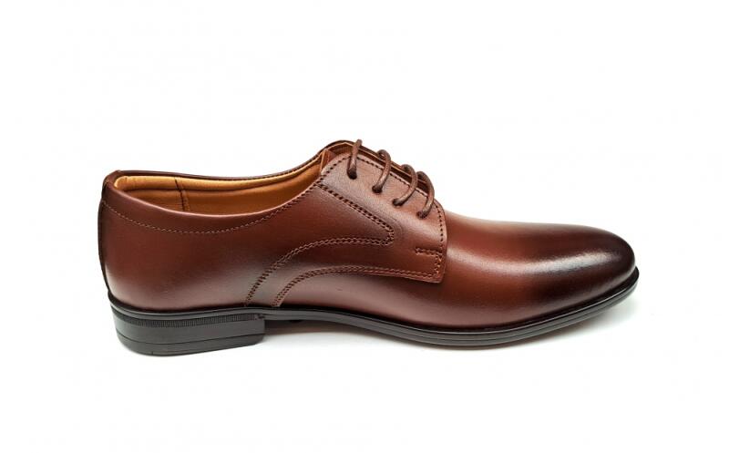 Lucianis style Pantofi barbati eleganti din piele naturala maro, cu siret-  PB2019M (PB2019M) (Pantof barbati) - Preturi