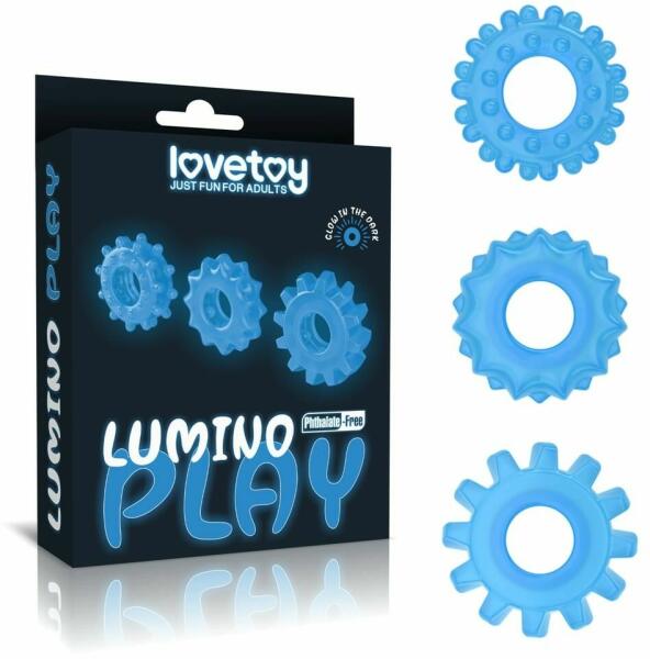 Lumino Play Penis Ring kék 3 db