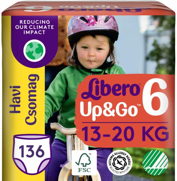 Vásárlás: Libero Up&Go havi Bugyipelenka csomag 13-20kg Junior 6 (136db)  Pelenka árak összehasonlítása, Up Go havi Bugyipelenka csomag 13 20 kg  Junior 6 136 db boltok