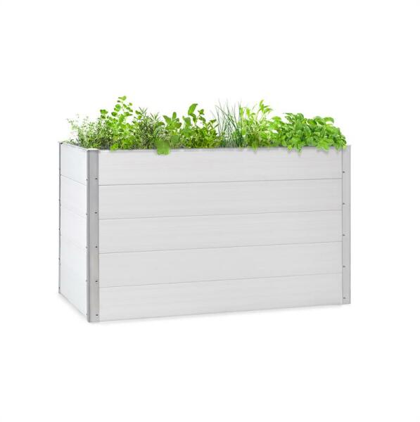 Nova Grow, kerti ágyás, 150 x 91 x 100 cm, WPC, fa megjelenés, fehér (GDW36-Nova Grow 19d)