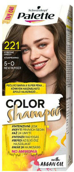 Palette Color Shampoo 221 (5-0) középbarna