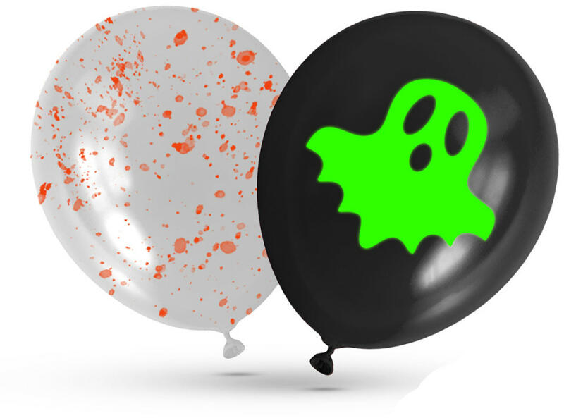 6 darabos latex lufi szett - Halloween - Foszforeszkáló szellemek