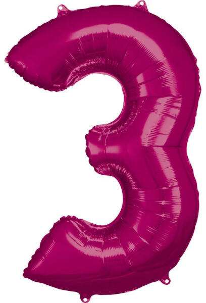 Pink óriás szám fólia lufi 3-as, 88*53 cm (DPA9907281) - kidsfashion