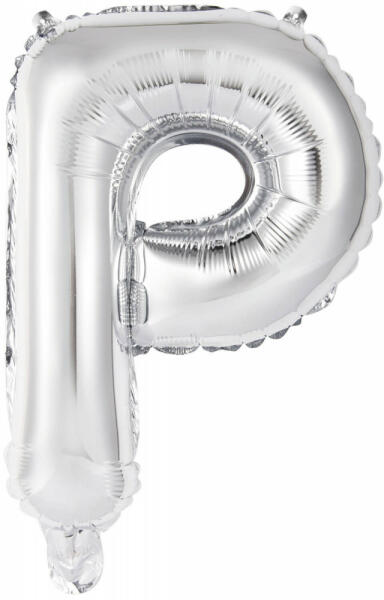 Silver, Ezüst P betű fólia lufi 45 cm (DPA9909623) - kidsfashion