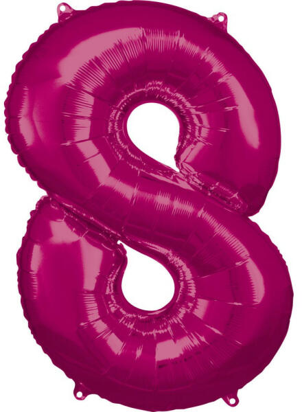 Pink óriás szám fólia lufi 8-as, 83*53 cm (DPA9907291) - kidsfashion