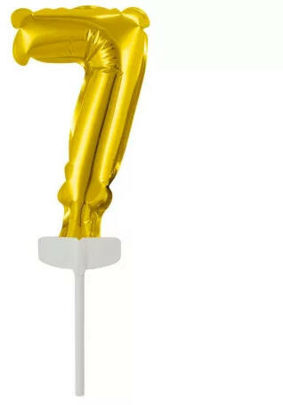 Gold, Arany 7-es szám fólia lufi tortára 13 cm (DPA9912681) - kidsfashion