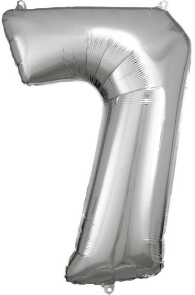 Silver óriás szám fólia lufi 7-es, 83*55 cm (DPA9906292) - kidsfashion