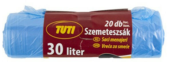 Szemeteszsák TUTI 30L köthető füles 20 db/tekercs (12636) - papir-bolt
