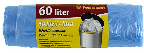 Szemeteszsák TUTI 60L köthető füles 20 db/tekercs (12638) - papir-bolt
