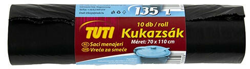 Szemeteszsák TUTI Extra 135L köthető füles 10 db/tekercs (12621) - papir-bolt
