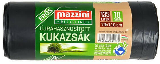 Szemeteszsák MAZZINI 135L újrahasznosított erős 10 db/tekercs (104070) - papir-bolt