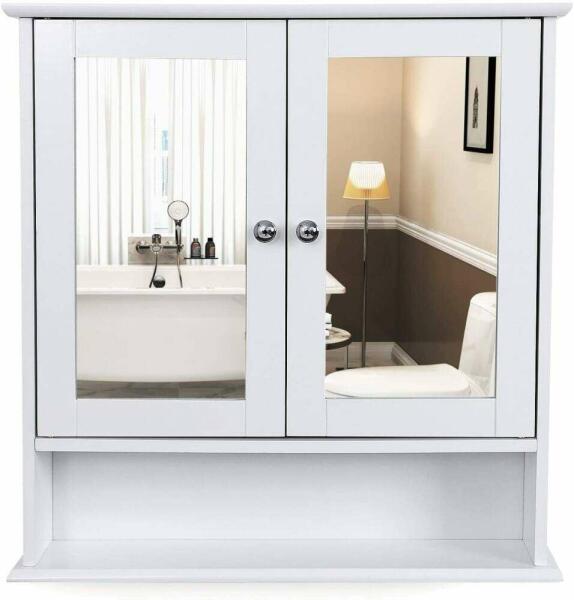 Vásárlás: VASAGLE Dupla tükörajtós fürdőszoba szekrény Fürdőszoba bútor  árak összehasonlítása, Duplatükörajtósfürdőszobaszekrény boltok