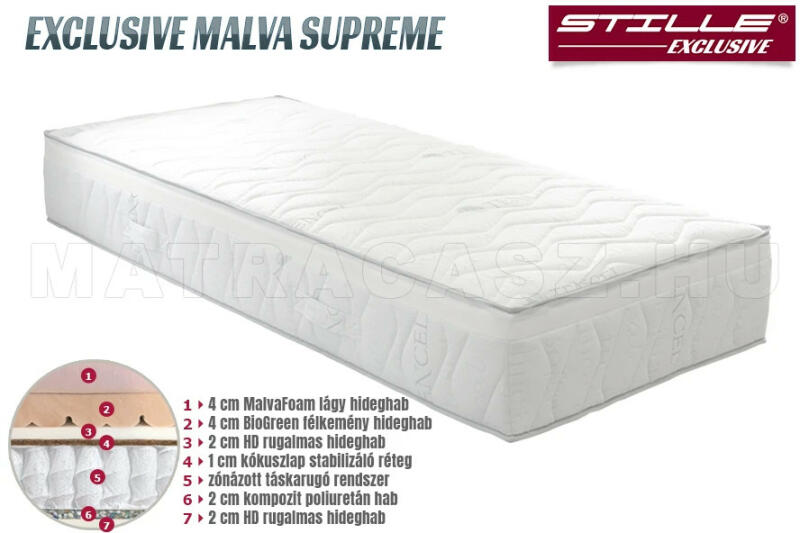 Vásárlás: Stille Exclusive Malva Supreme 140x190 cm Matrac árak  összehasonlítása, Exclusive Malva Supreme 140 x 190 cm boltok