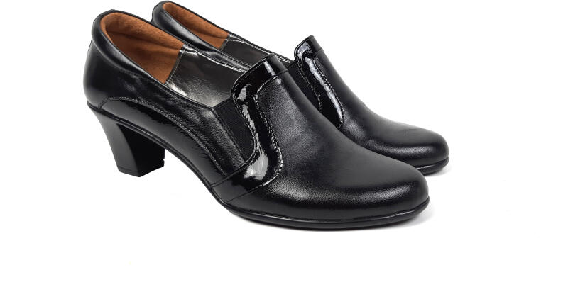 Rovi Design Oferta marimea 38, pantofi de dama, eleganti, din piele  naturala, cu toc de 5 cm - LP72LACN (Pantof dama) - Preturi