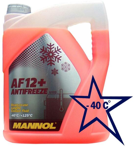 AF12+ Coolant fagyálló készre kevert piros -40 ºC, 5 l