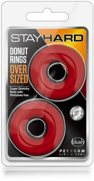 Stay Hard Donut Rings Oversized piros