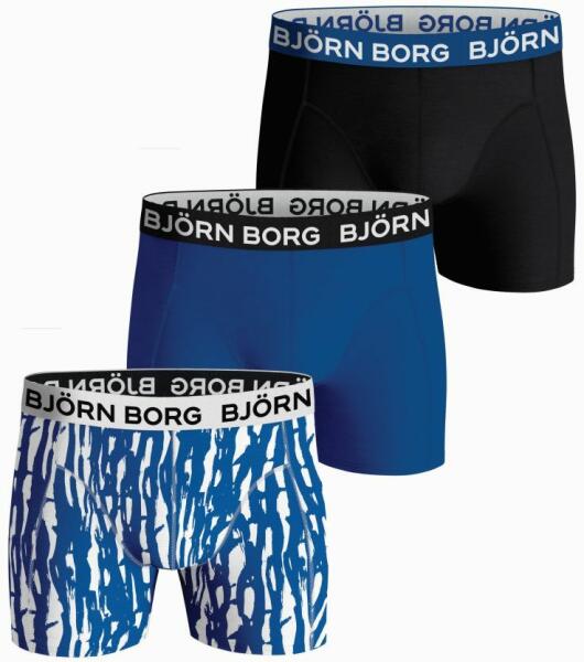 Björn Borg Boxeri sport bărbați "Björn Borg Cotton Stretch Boxer 3P -  black/blue/print (Chilot barbati) - Preturi