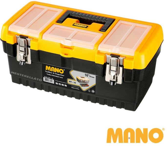 Vásárlás: MANO MT-16 szerszámosláda (műanyag), 413x212x186 mm (MT-16) Szerszámos  láda, szerszámos táska, szortimenter árak összehasonlítása, MT 16  szerszámosláda műanyag 413 x 212 x 186 mm MT 16 boltok
