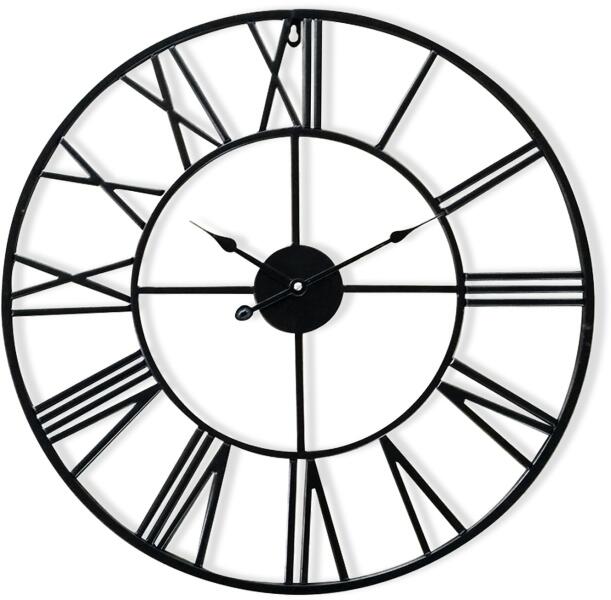 Casa Chic Queensway 80 ceas de perete, cadru metalic, silentios, Ø 76 cm  (ANTIC-CLOCK-80-BLK) (ANTIC-CLOCK-80-BLK) - electronic-star (Ceas de perete)  - Preturi
