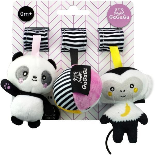 Plüss függőszett panda-labda-majom (GGG9785)