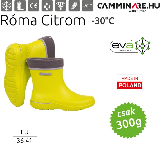 Vásárlás: Camminare - Róma női EVA csizma Citrom (-30°C) (202100001-38)  Munkavédelmi cipő, csizma árak összehasonlítása, Róma női EVA csizma Citrom  30 C 202100001 38 boltok