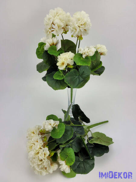 Vásárlás: Muskátli 8 ágú selyemvirág csokor 35 cm - Fehér Művirág árak  összehasonlítása, Muskátli 8 ágú selyemvirág csokor 35 cm Fehér boltok