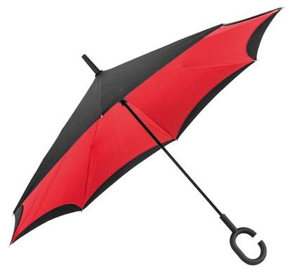 Vásárlás: Esernyő összecsukható, fordítva működő, C fogantyúval  piros-fekete Esernyő árak összehasonlítása, Esernyő összecsukható fordítva  működő C fogantyúval piros fekete boltok