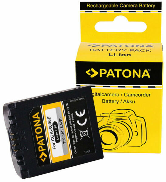 PATONA Panasonic CGA-S006 akkumulátor 750 mAh - Lumix DMC-FZ50 FZ7 FZ8  (1042) vásárlás, olcsó Fényképező, kamera akkumulátor árak, akciók