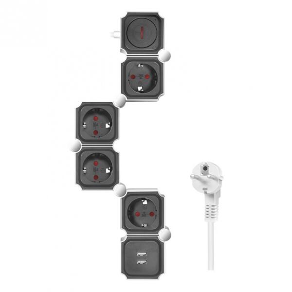 4 Plug + 2 USB 1,5 m (LPS276U)