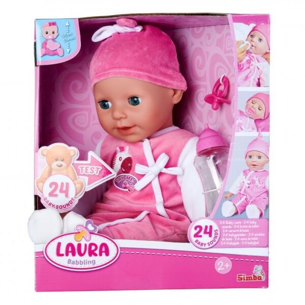Laura gügyögős baba, 24 különböző hanggal, 38 cm