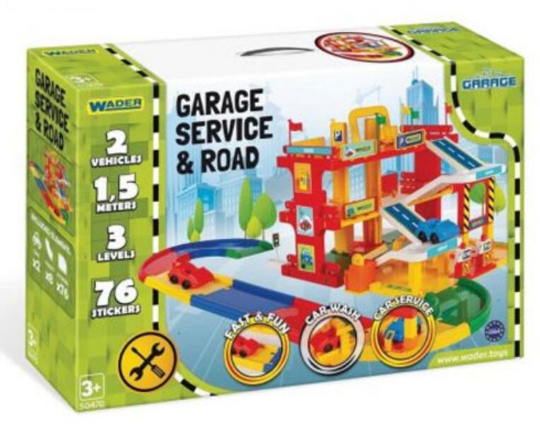 Háromszintes szervizgarázs 1, 5m úttal és kiegészítőkkel (50470W)