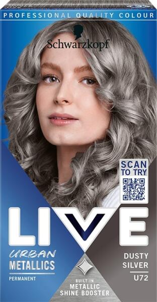 Schwarzkopf Live Боя за коса, Ултраярък, Пепелно сребърно U72 Бои за коса,  оцветители за коса Цени, оферти и мнения, списък с магазини, евтино  Schwarzkopf Live Боя за коса, Ултраярък, Пепелно сребърно U72