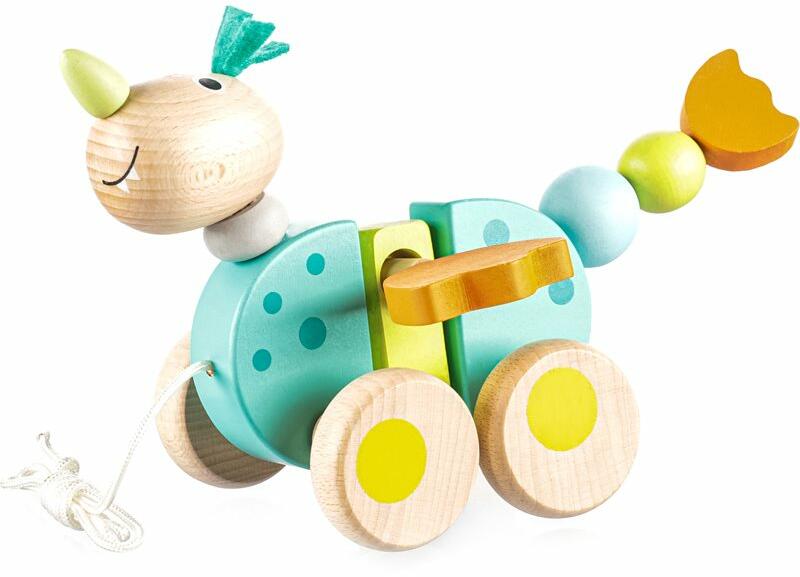 Wooden Pull Toy fából készült húzogatós játék - Dragon