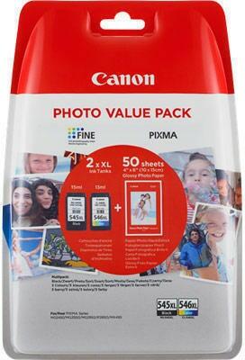 Canon Combo Pack PG-545XL/Cl-546XL (Hartie Foto Gp-501 50 coli) Canon  MG2450 Cartus / toner Preturi
