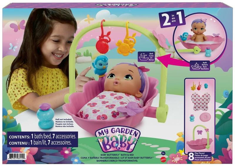 Mattel My Garden Baby – Poupée Bébé Flamant Rose 30cm, Boit Et Fait Pipi, Avec Couche Réutilisable Et Biberon – Dès 1 An