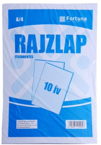 Félfamentes rajzlap A/4 10 ív/csomag (01.01448)