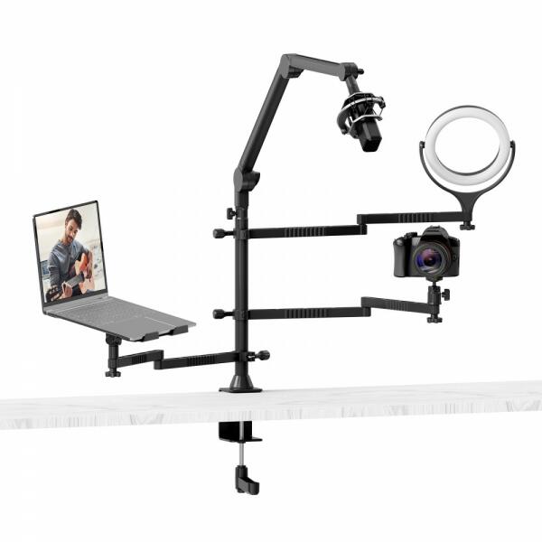 VIJIM LS21 Négy-Karú Asztali Kamera/ LED Lámpa/ Mobil tartó Gömbfej Állvány  (2805)