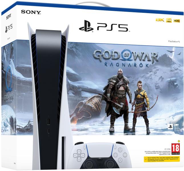 Sony PlayStation 5 (PS5) + God of War Ragnarök Конзоли за игри Цени, оферти  и мнения, списък с магазини